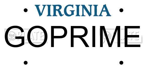 GOPRIME Virginia License Plate