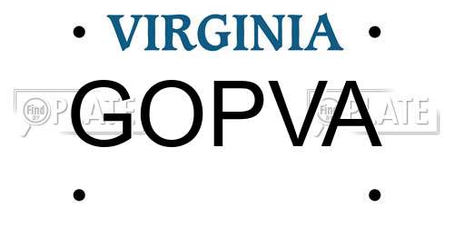 GOPVA Virginia License Plate