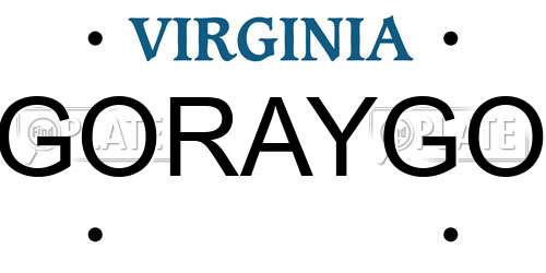 GORAYGO Virginia License Plate