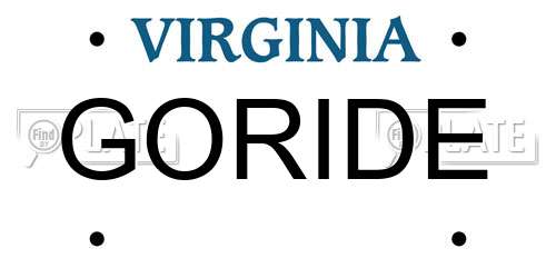 GORIDE Virginia License Plate