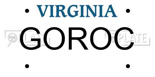 GOROC Virginia License Plate
