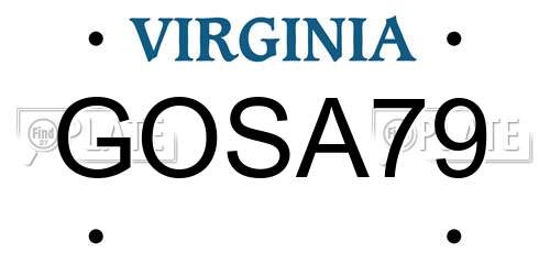 GOSA79 Virginia License Plate