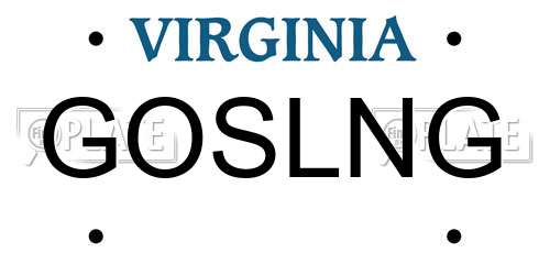 GOSLNG Virginia License Plate