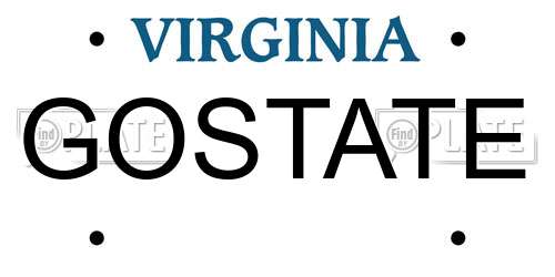 GOSTATE Virginia License Plate