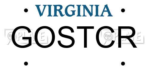 GOSTCR Virginia License Plate