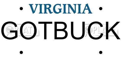 GOTBUCK Virginia License Plate
