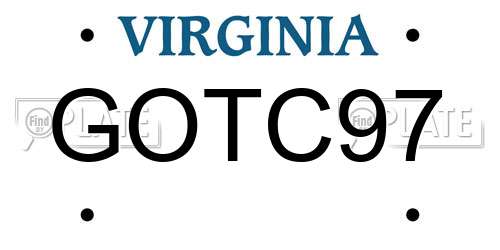 GOTC97 Virginia License Plate