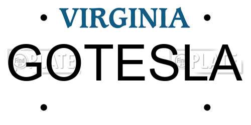 GOTESLA Virginia License Plate