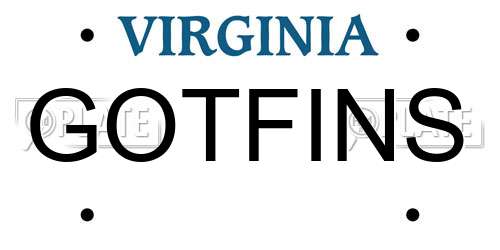 GOTFINS Virginia License Plate