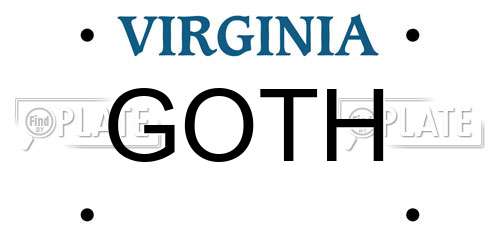 GOTH Virginia License Plate