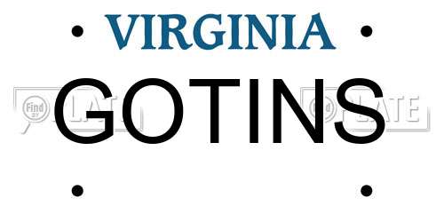 GOTINS Virginia License Plate