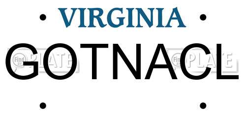 GOTNACL Virginia License Plate