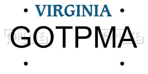 GOTPMA Virginia License Plate