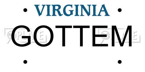 GOTTEM Virginia License Plate