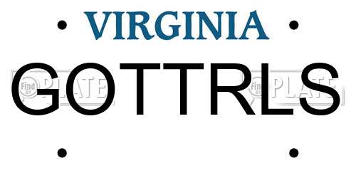 GOTTRLS Virginia License Plate