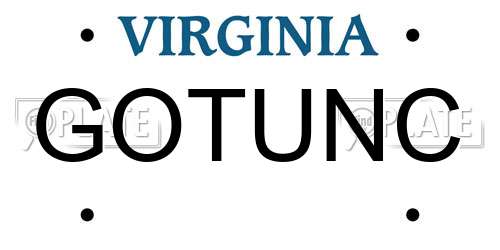 GOTUNC Virginia License Plate
