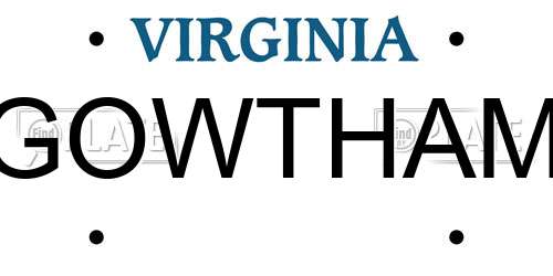 GOWTHAM Virginia License Plate