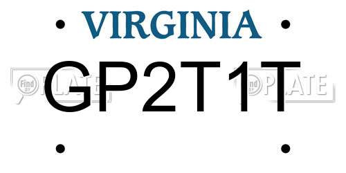 GP2T1T Virginia License Plate