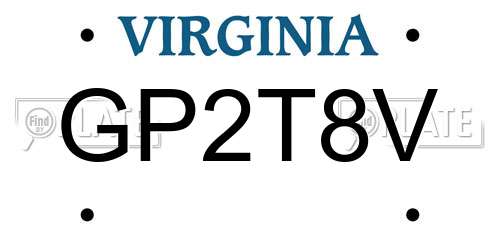 GP2T8V Virginia License Plate