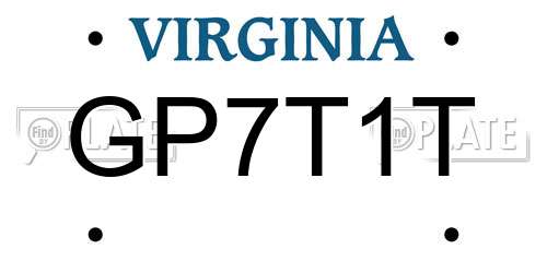 GP7T1T Virginia License Plate