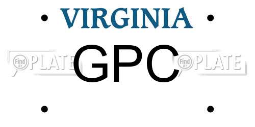 GPC Virginia License Plate