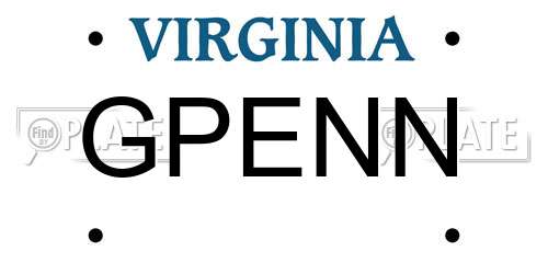 GPENN Virginia License Plate