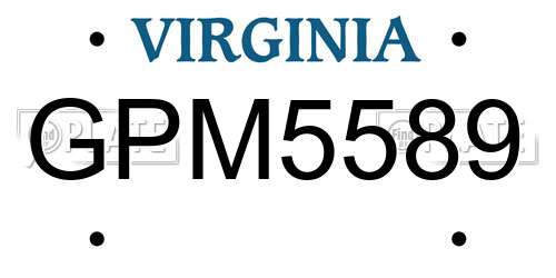 GPM5589 Virginia License Plate