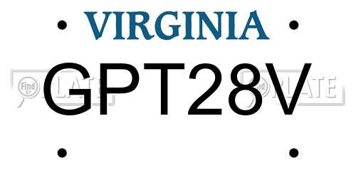 GPT28V Virginia License Plate