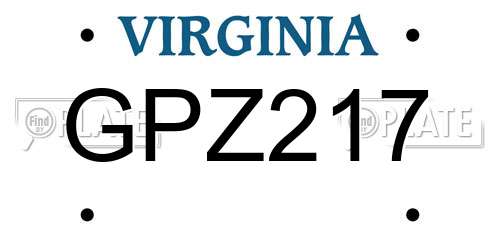 GPZ217 Virginia License Plate