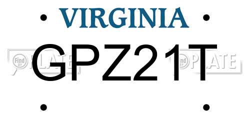 GPZ21T Virginia License Plate