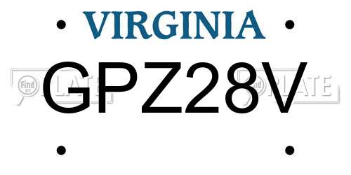 GPZ28V Virginia License Plate