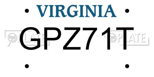 GPZ71T Virginia License Plate
