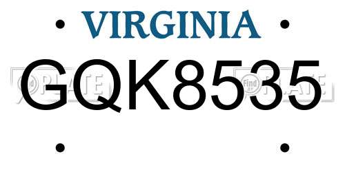 GQK8535 Virginia License Plate