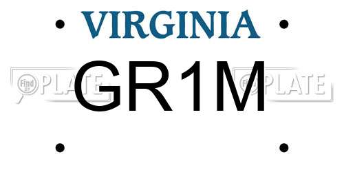 GR1M Virginia License Plate