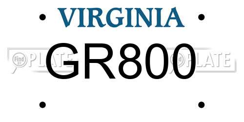 GR800 Virginia License Plate