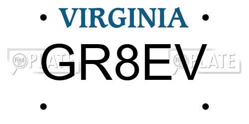 GR8EV Virginia License Plate