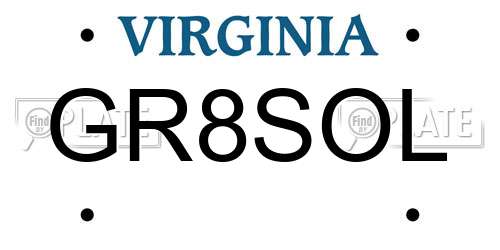 GR8SOL Virginia License Plate