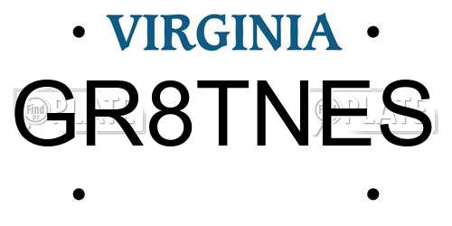 GR8TNES Virginia License Plate