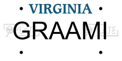GRAAMI Virginia License Plate