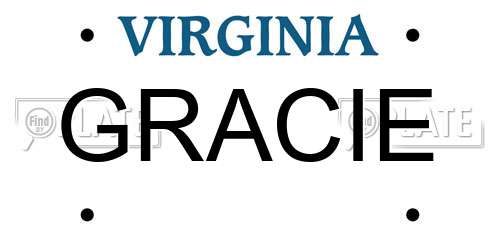 GRACIE Virginia License Plate