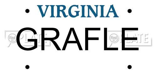 GRAFLE Virginia License Plate