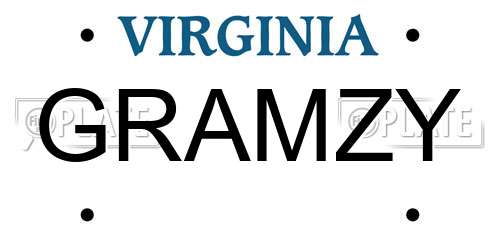 GRAMZY Virginia License Plate
