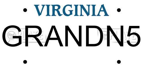 GRANDN5 Virginia License Plate