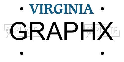 GRAPHX Virginia License Plate