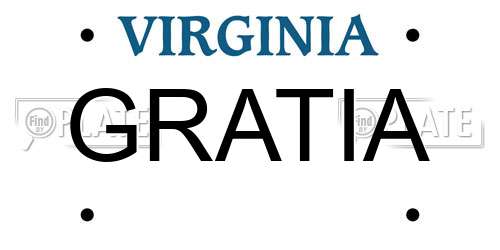 GRATIA Virginia License Plate
