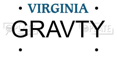 GRAVTY Virginia License Plate
