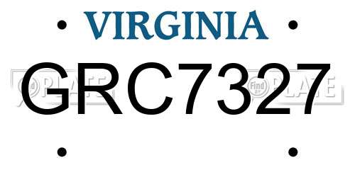 GRC7327 Virginia License Plate