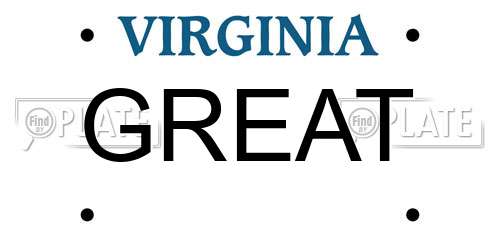 GREAT Virginia License Plate
