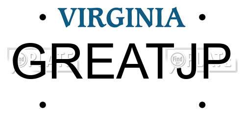 GREATJP Virginia License Plate