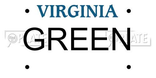 GREEN Virginia License Plate